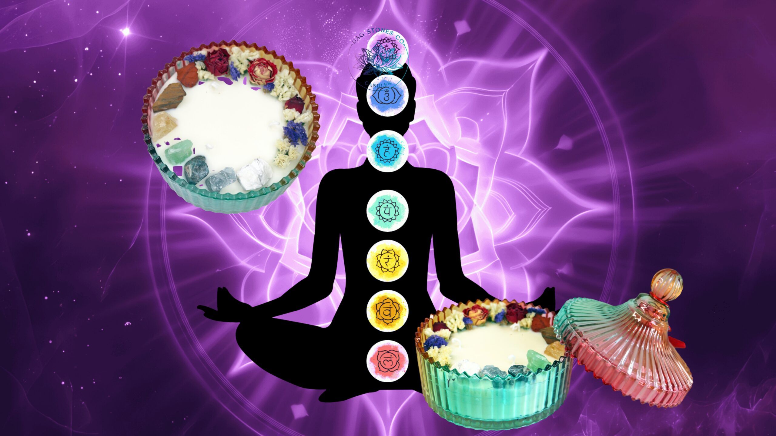 balanced chakras candle